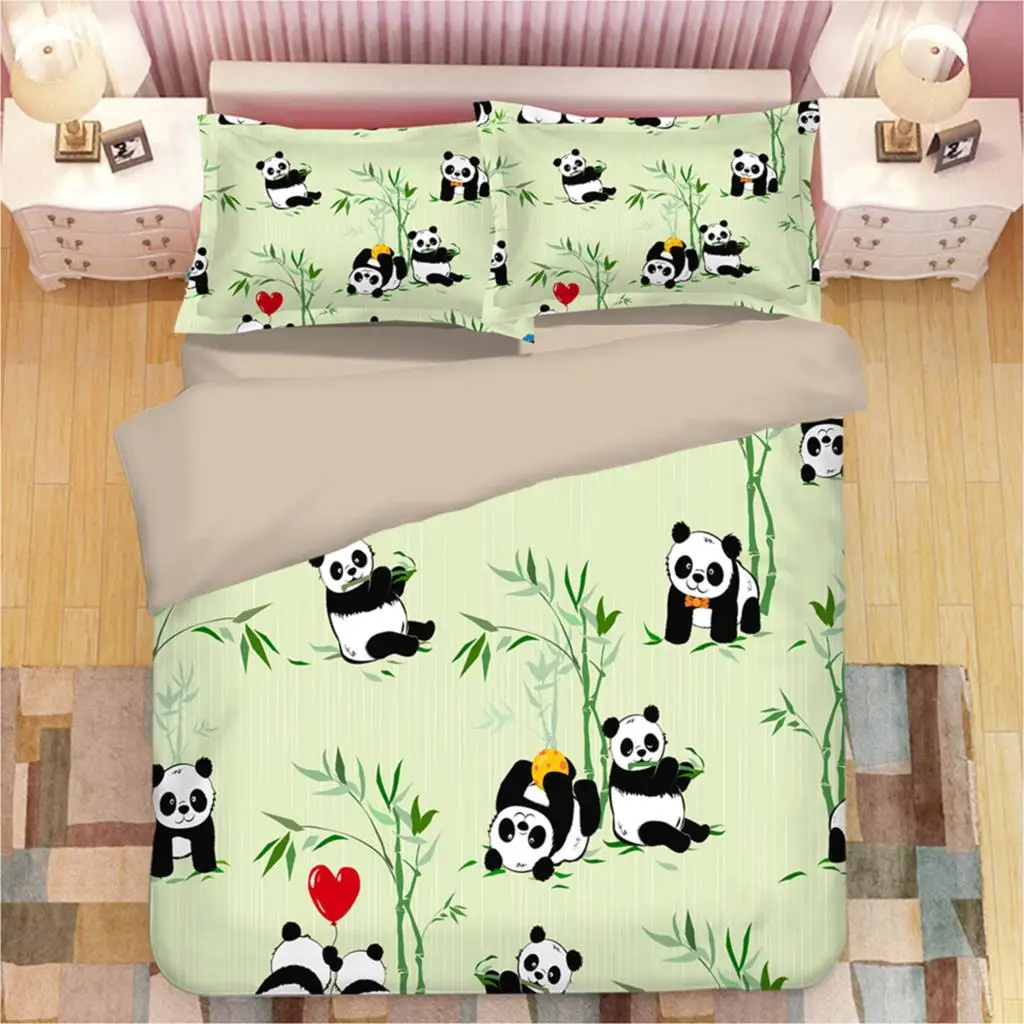 

3D Panda Print Bedding Set Duvet Covers Pillowcases One Piece Comforter Bedding Sets Bedclothes Bed Linen (Not sheets) 02