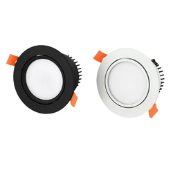 Dimmable LED COB Spotlight Ceiling lamp AC85-265V 5W 7W 9W 12W 15W 18WAluminum recessed downlights round led panel light