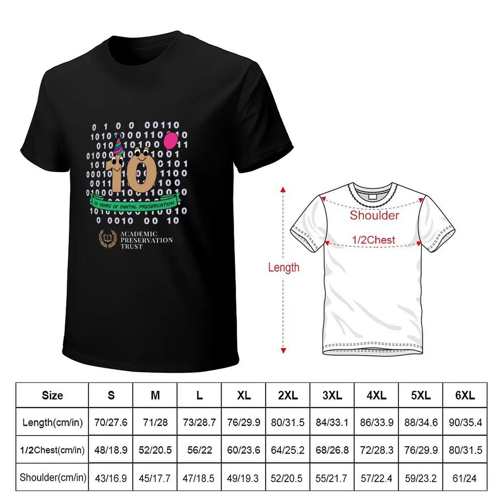 Academic Preservation Trust 10 Year Anniversary - Purple, Inverted Logo T-Shirt Retro Graphic Print T-Shirt