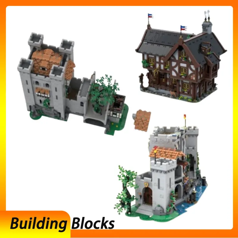 

Small particle assembly building blocks building medieval castle hotel MOC-224648 3922pcs port building 180113 toy model decorat