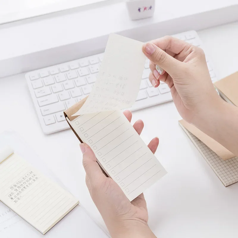 Jonvon cruces Satone, libros en blanco cuadrícula libros, papelería rasgado Bloc de notas práctico papel Kraft Bloc de notas pequeño cuaderno Plan notas