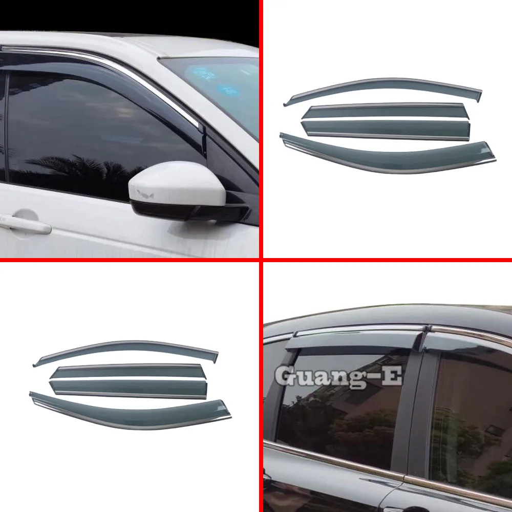 

Plastic Car Window Glass Wind Visor Rain/Sun Guard Vent Part 4pcs For Land Rover Discovery Sport 2015 2016 2017 2018 2019