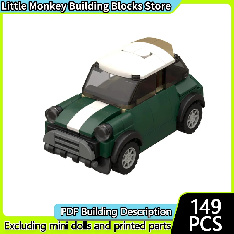 Speed Racing Car Model MOC Building Bricks Luxury Compact Sedan Modular Technology Children Holiday Gifts Assemble Toys Suit