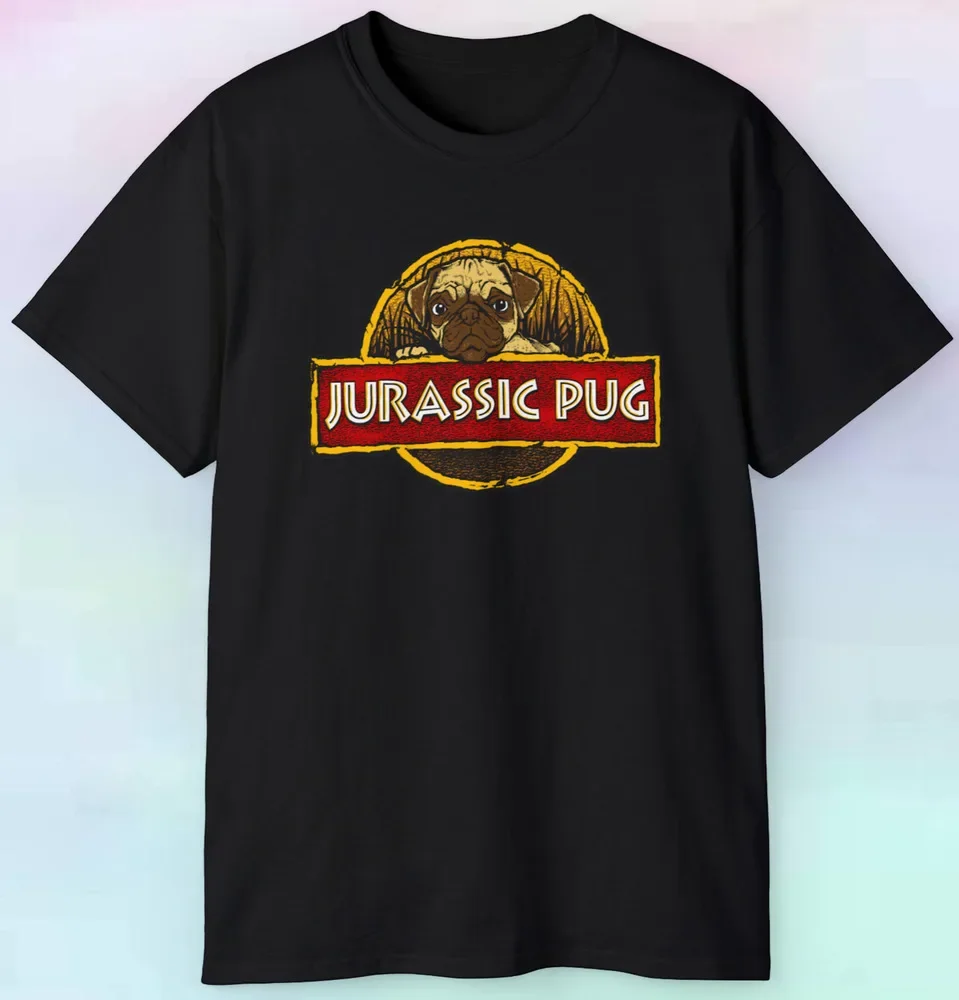 Men's Women's Jurassic Pug T Shirt | Pet Dogs Animals Funny Anime Graphic T-shirts High Quality 100%Cotton Short Sleeve