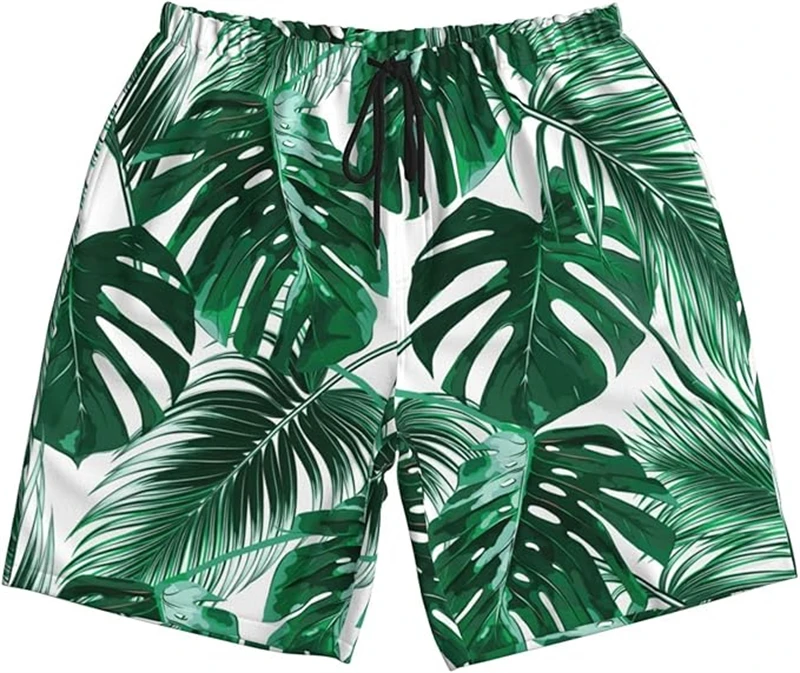 

3D Print Swim Trunks Fashion Retro Art Graphic Beach Shorts For Men, Quick Drying Casual Summer Casual Drawstring Board Shorts