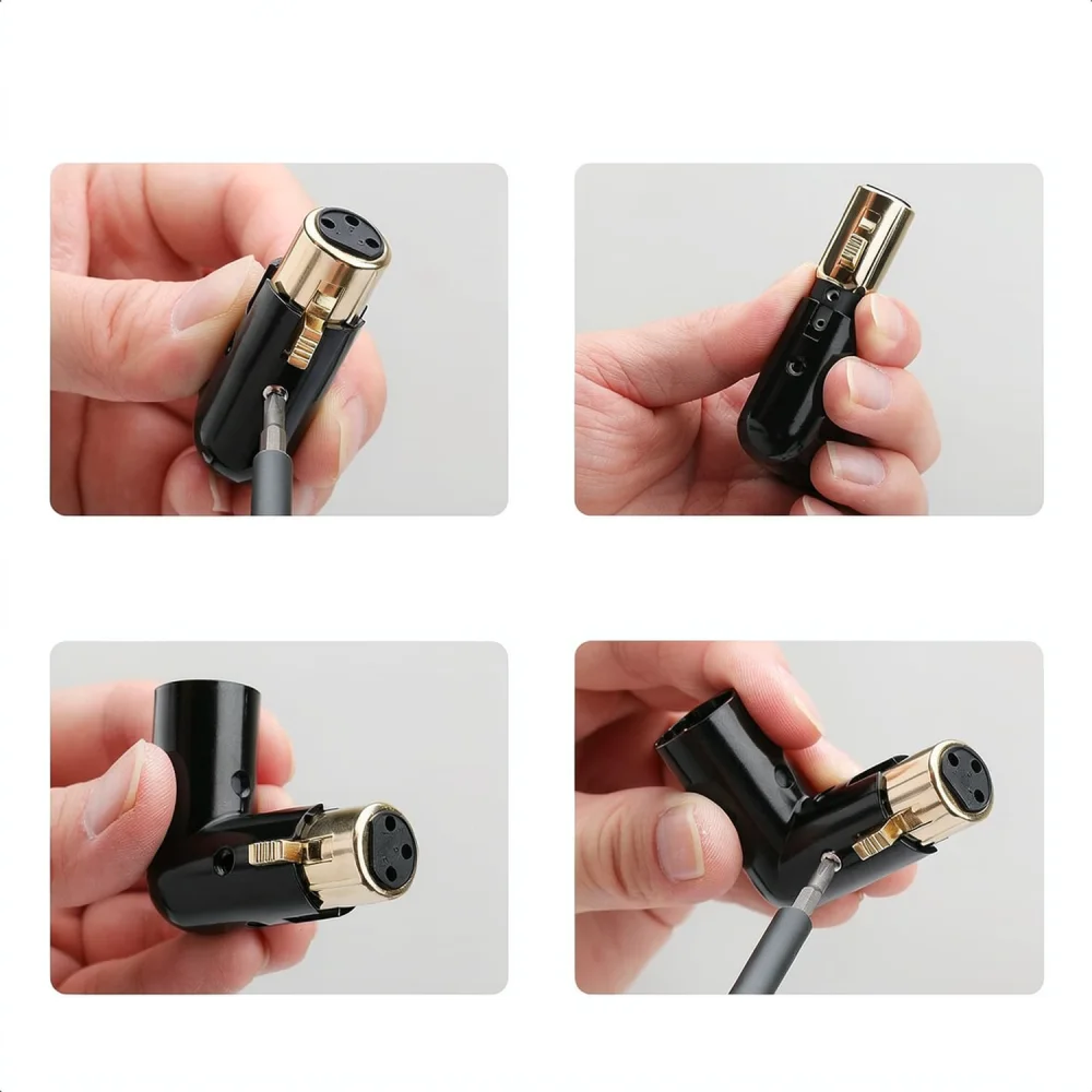 Right Angle XLR Audio Adapter 3 Pin Female To Male Connector Plug For Professional Studio Microphone Mixer