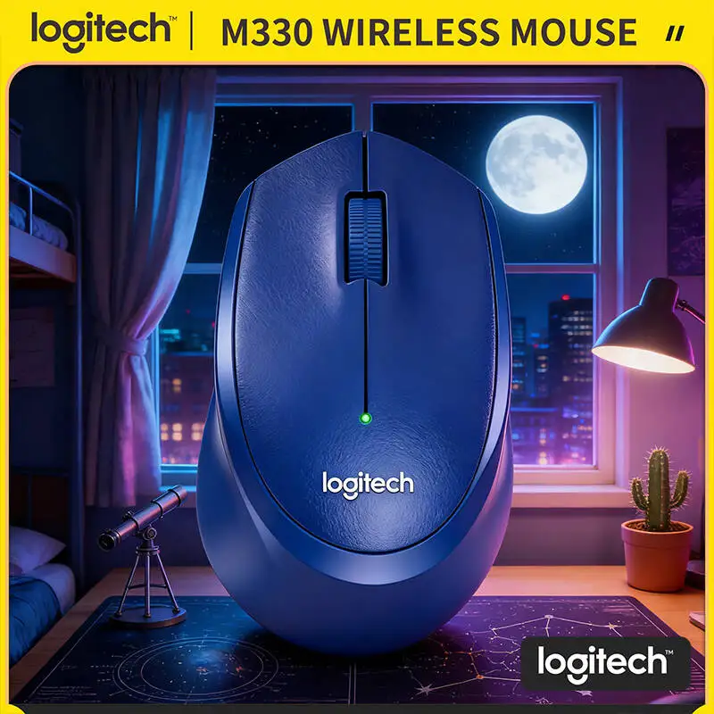 

Logitech M330 Wireless Ergonomic Mouse 2.4GHz Silent Clicks High Precision Smooth for Mac Windows PC Laptop Chromebook