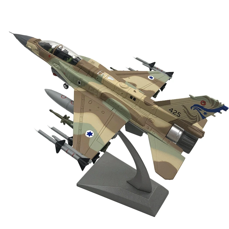 Israel Air Force Fighter F-16I Diecast Alloy Aircraft com suporte para crianças e adultos, decoração de casa e escritório, 1: 72