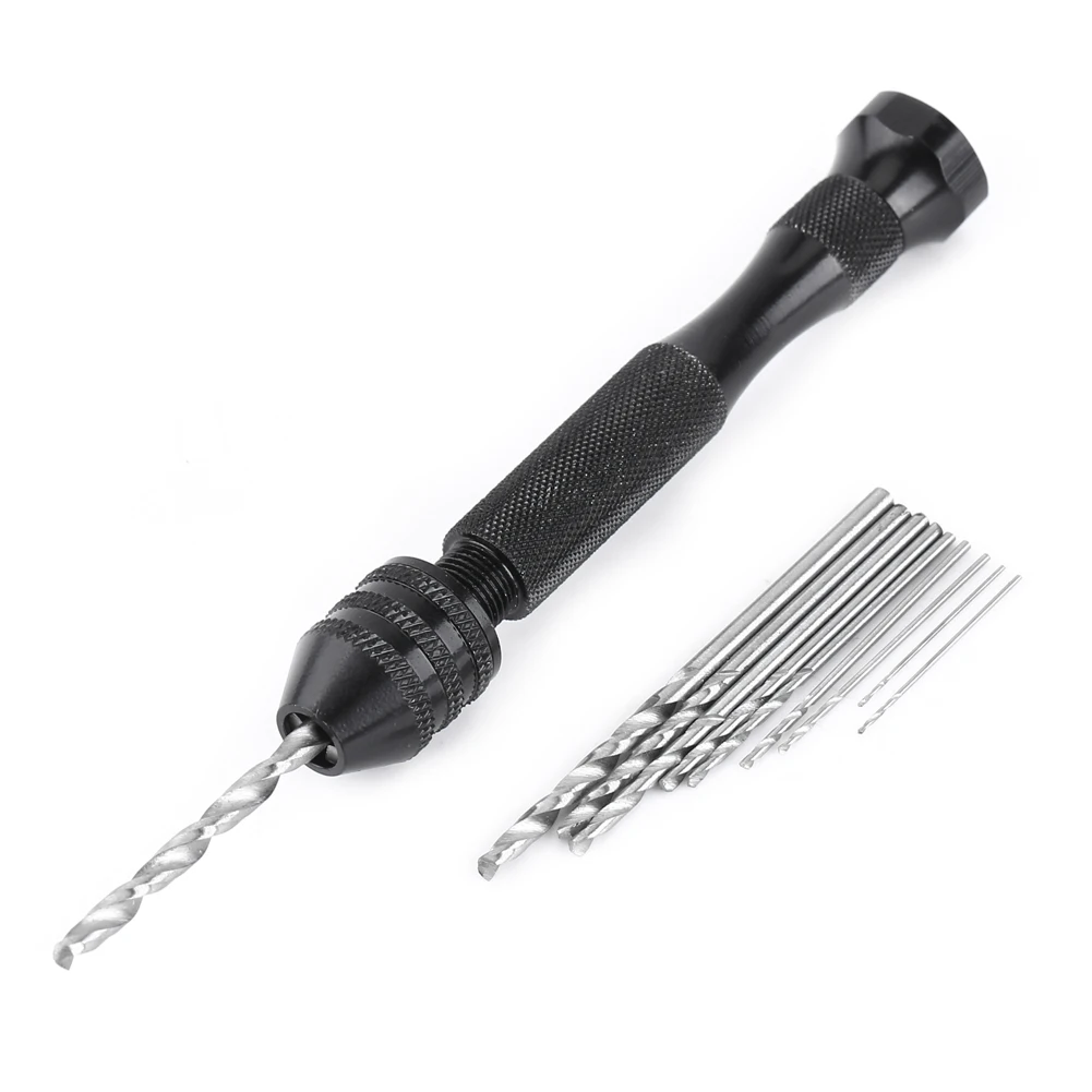 

Hand Drill Bits Mini Hand Drill Wide Grasp Range Chuck Hand Drill With 10 High Speed Steel Drill Bits Wood Drilling Tool