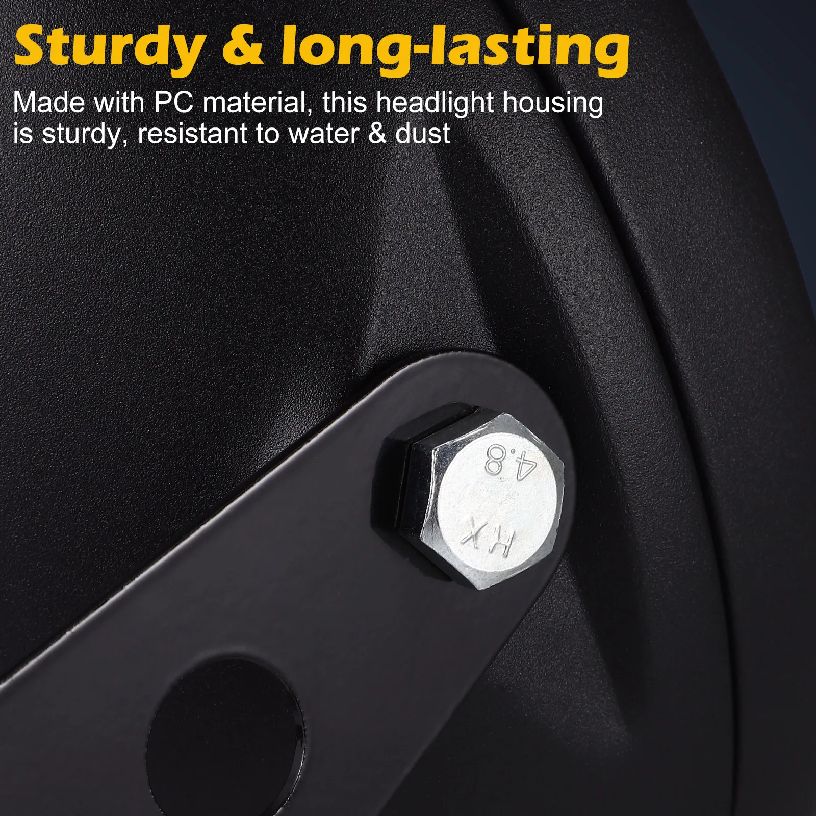 

Motorcycle Headlight Housing LED Headlamp Cover Mount for Universal Fit Sturdy Pc Material Dustproof Waterproof Easy