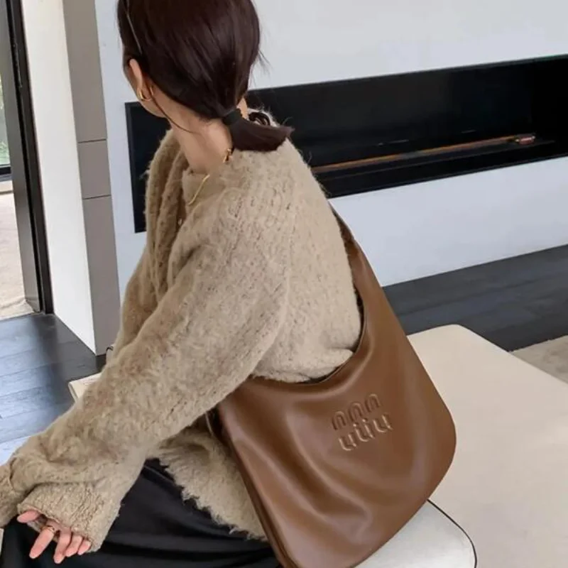 Women\'s Bags Soft Leather Tote Bags New Fashion Shoulder Bags Korean Leisure Versatile High Capacity Lady Texture Commuter Bags