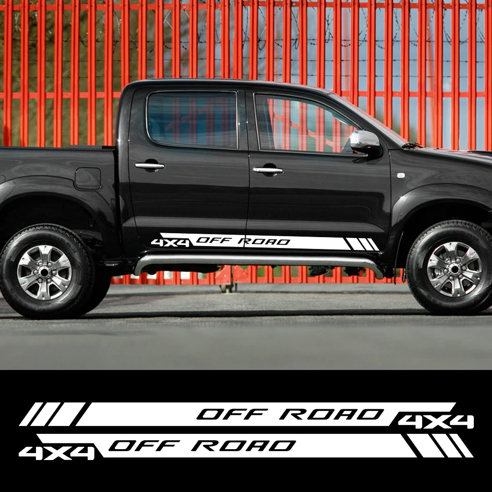

4x4 OFF ROAD Car Stickers Door Side Kit For Toyota Hilux Wrap Vinyl Film Waterproof PVC Stickers Exterior Car Accessories