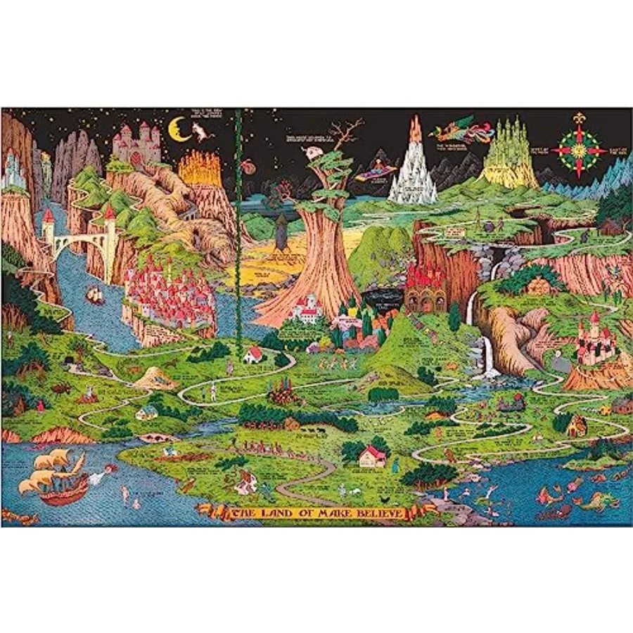 

Wooden Jigsaw Puzzle for Adults - The Land of Make Believe - 516 Unique Pieces