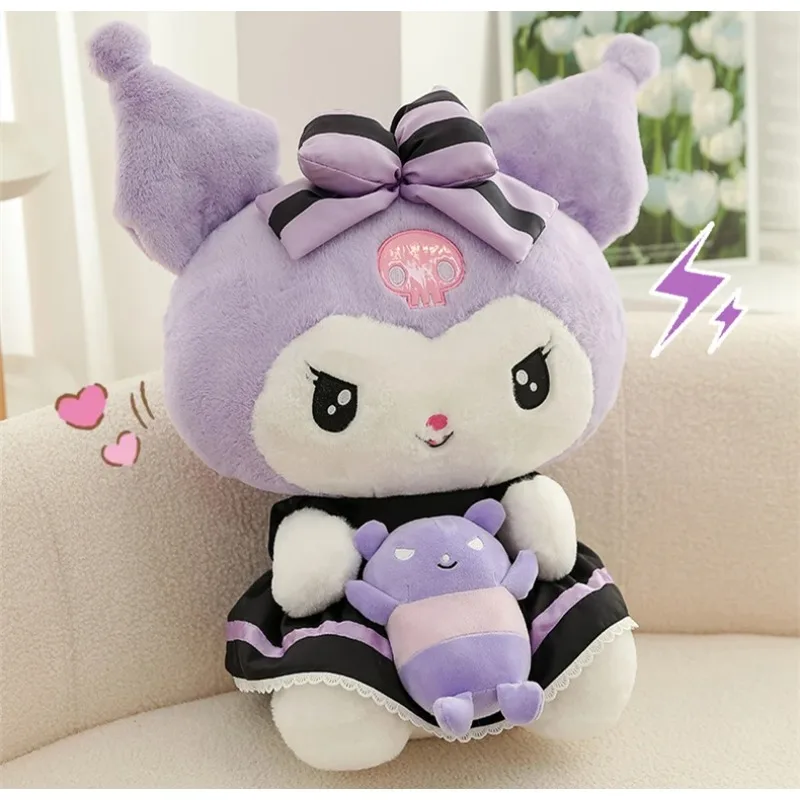 

35cm Kawaii Sanrio Purple Kuromi Plush Doll Cartoon Little Devil Big Size Plushies Soft Stuffed Toy Cute Pillow Cushion Kid Gift