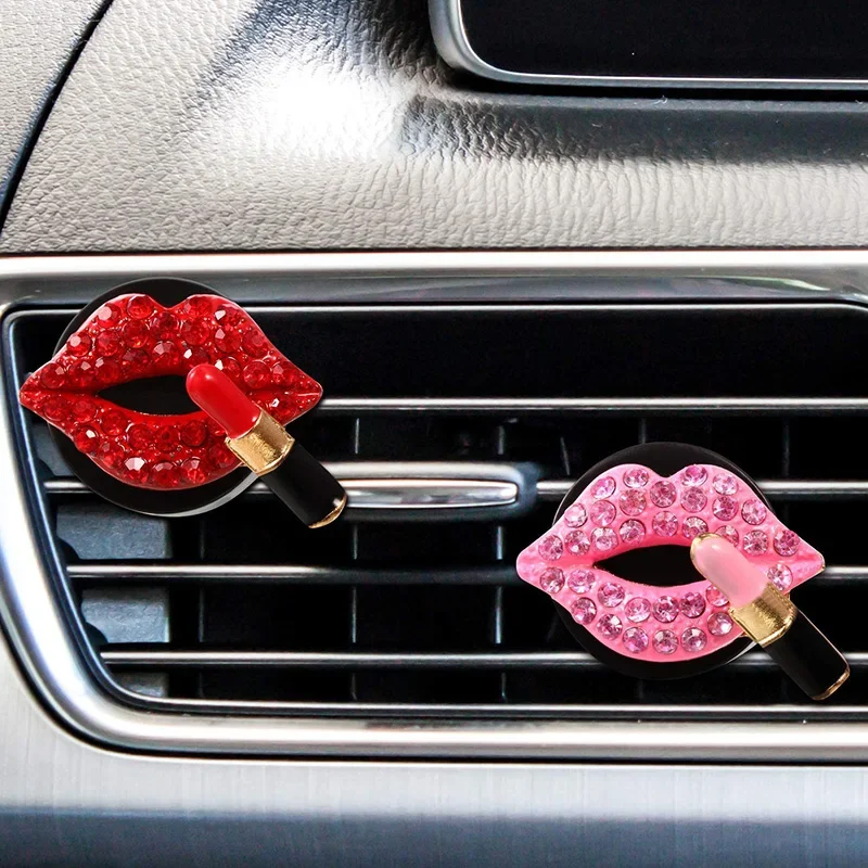 

Lipstick Air Freshener Auto Outlet Perfume Clip Car Scent Diffuser Bling Car Decoration Interior Car Accessories Girls Gifts