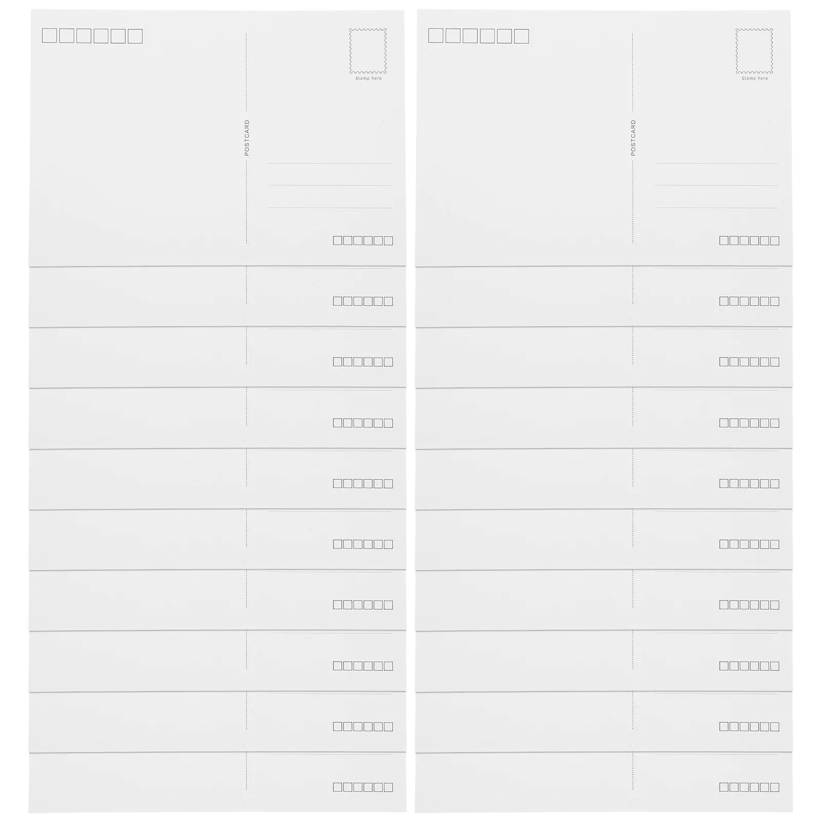 20枚の空白の白いポストカードカードストックDIY手作りグリーティング招待状結婚式ベビーシャワー空白のポストカード用