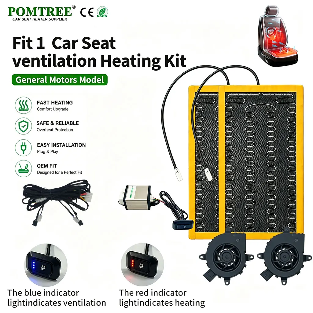 Co-pilot Niversal Built-in Car Seat Vent Heat Kit 1 Seat Rapid Alloy Wire Heat Cool 3-Level Switch Non-Destructive Summer Winter