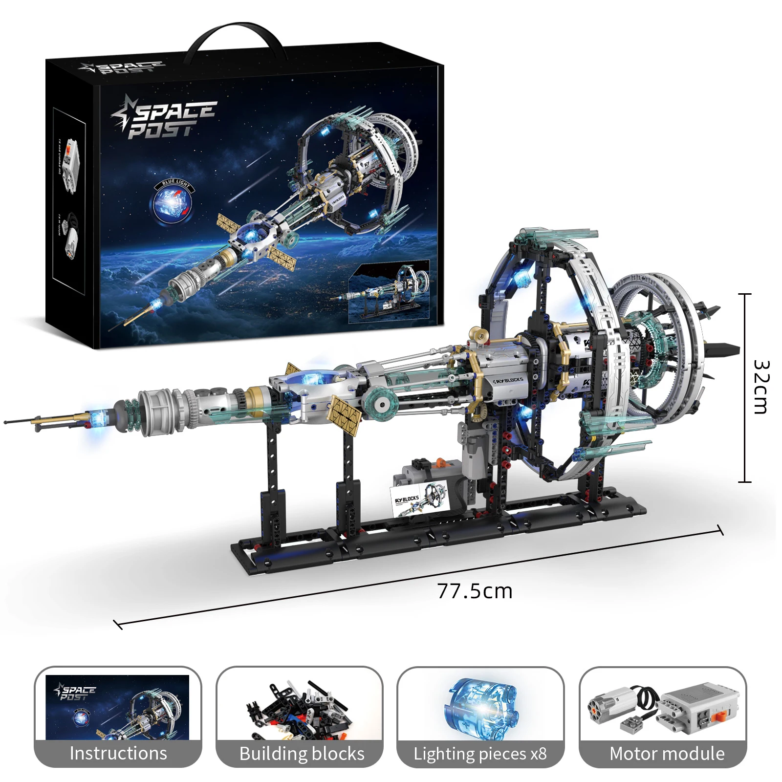 Bloques de construcción de la serie de exploración espacial, ensamblaje de modelo de estación espacial, juguetes y regalos DIY para niños, decoraciones de juguetes