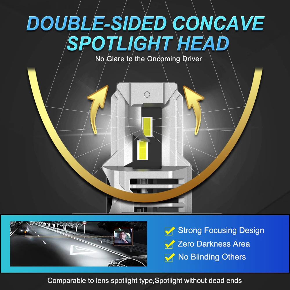 H4 P45T LED Lamp Bulb Headlight White 3000K Gold R2 12V For Car Motorcycle Motorbike Scooter Beetle Citroen 2CV Bug Wartburg view 4