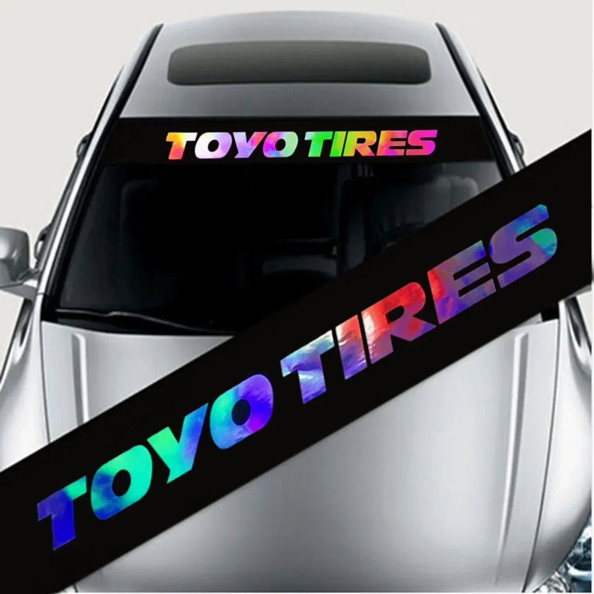 Car Windshield Sunshade Sticker Toyo Tires Logo Rear Windscreen Reflectived Decals ToyoTires Truck SUV Sedan Accessories