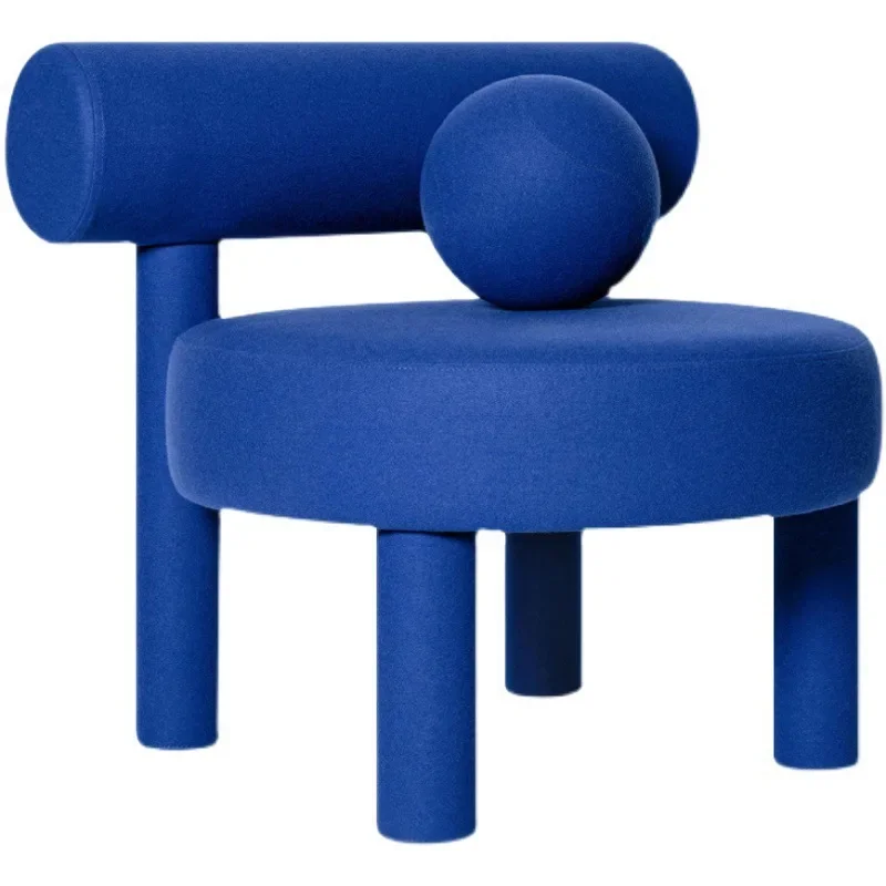 Klein blue solid color chubby chair dressing chair simple personality low stool
