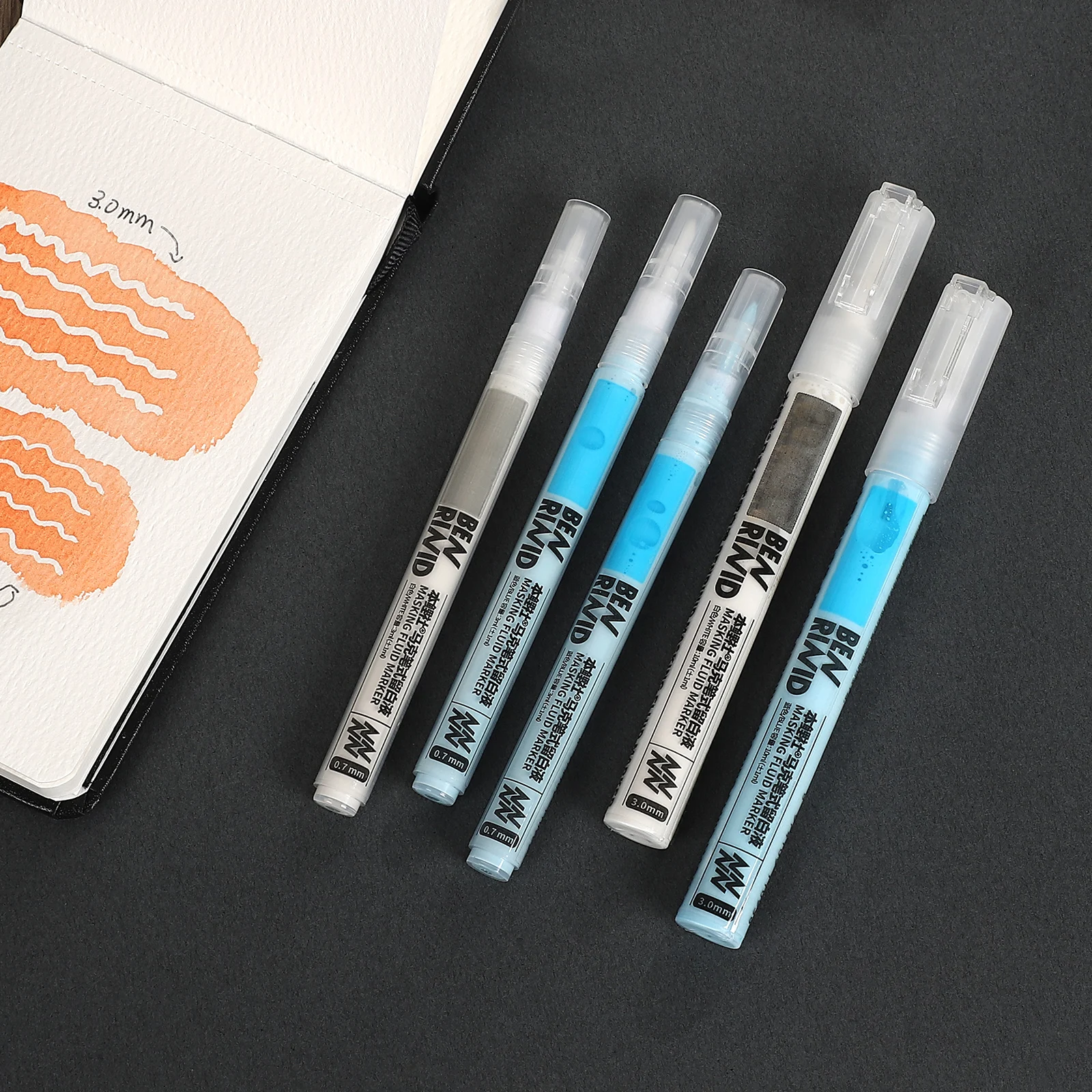 Watercolor Gesso Masking Fluid Marker Blank Pen Creative DIY Journal Material Collage Student Supplies Stationery