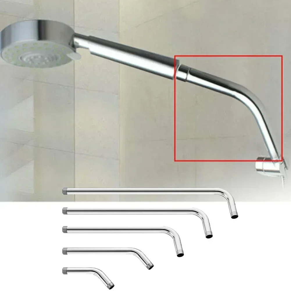 1pc Shower Head Extension Arm Stainless Steel Straight Angled Extra Hose Pipe Shower Bathroom Accessories 15/20/25/30/35cm