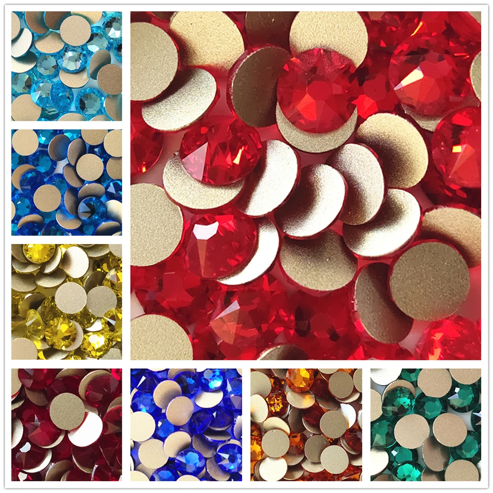 

Top Glitter Crystal AB 8 Big + 8 Small Cut Facets Flatback Non Hotfix Rhinestones Nail Art Strass Sewing & Fabric Garment