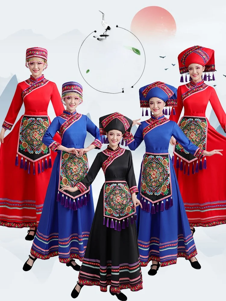 

Women's Ethnic Minori Clothing Performance Dancewear Taizu Li Yaozu Ethnic up Costumes Polyester Fiber Spring