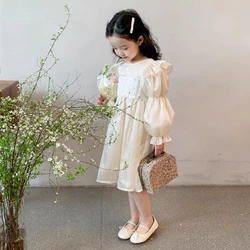 Spring Autumn Baby Girl Long Sleeve Dresses Kids Cute Princess Dress Children Splicing Princess Dress Vestido 1-8T