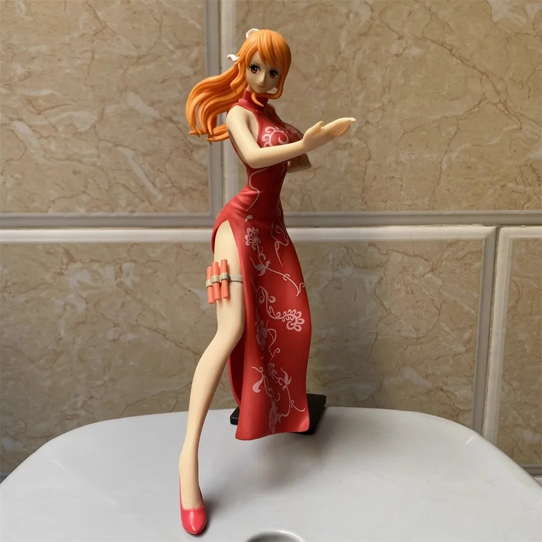 Nami Figure One Piece Figures Cheongsam Nami Anime Figure Sexy Girl Pvc Models Kung Fustatue Collectible Toys Doll Ornament Gift