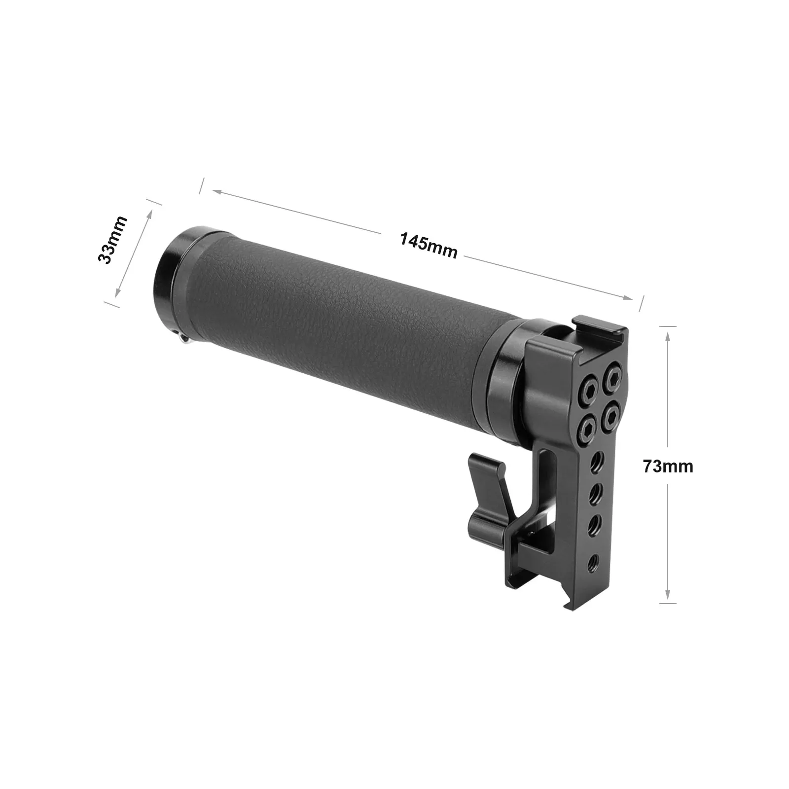SZRIG-empuñadura superior de cuero con soporte para Zapata, deslizador NATO de liberación rápida para jaula de Monitor DSLR, 1/4-20 agujeros