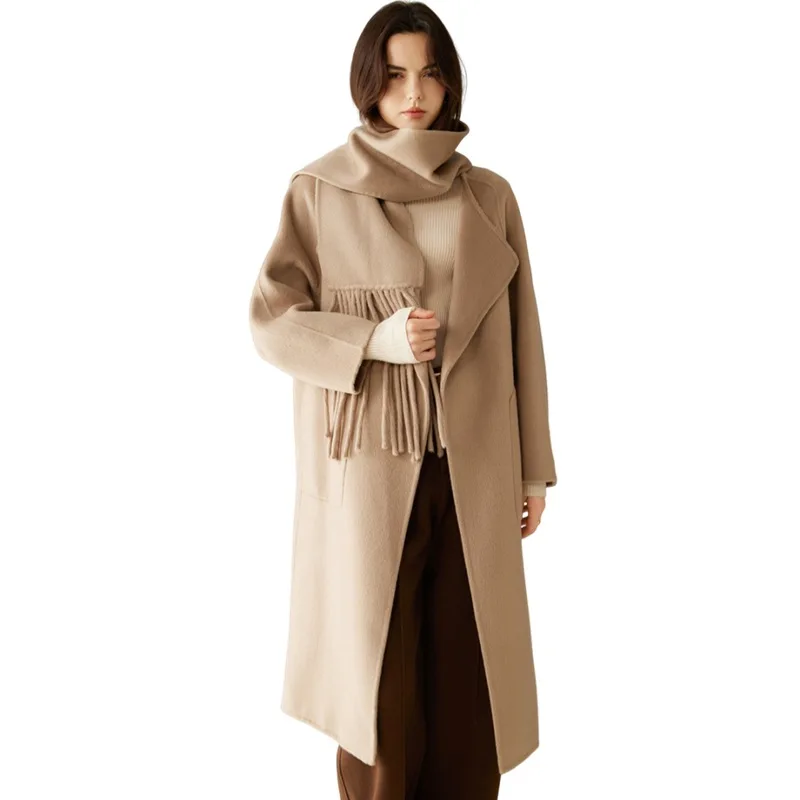 معطف شعر الجمل 100% عالي الجودة للنساء على الوجهين من الكشمير الصوفي #5