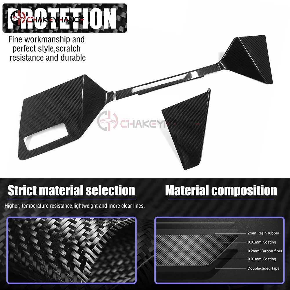 

Настоящее углеродное волокно, 4 шт., крышка панели приборной панели центральной консоли автомобиля, аксессуары для интерьера для Audi A3 S3 RS3 8Y 2021-2025