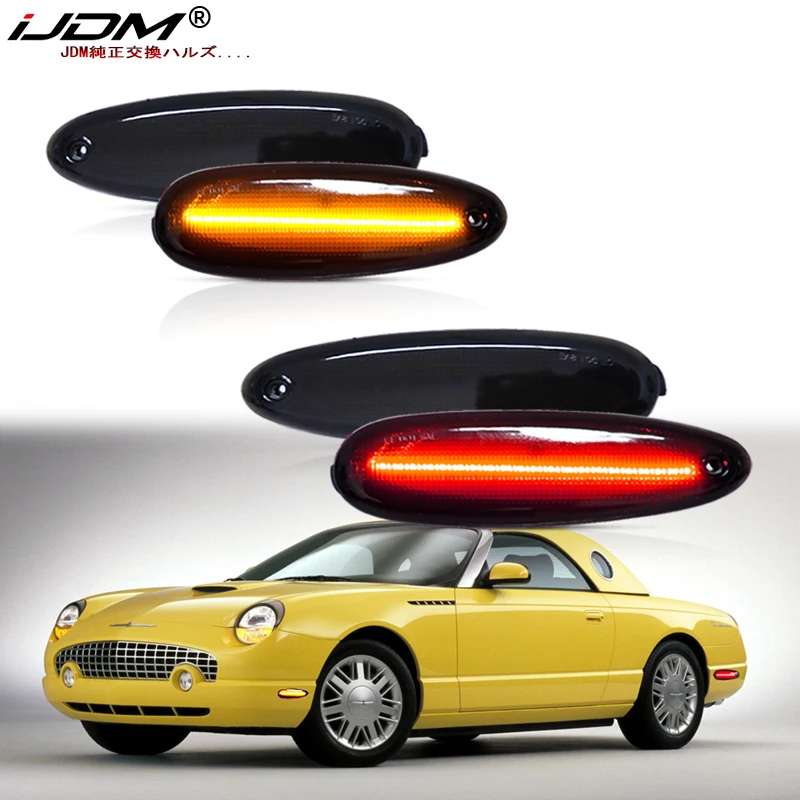 

iJDM For Ford Taurus & For Ford Mercury Sable Thunderbird Full LED Side Marker Light Front Rear Amber Red Auto Turn Signal Lamp