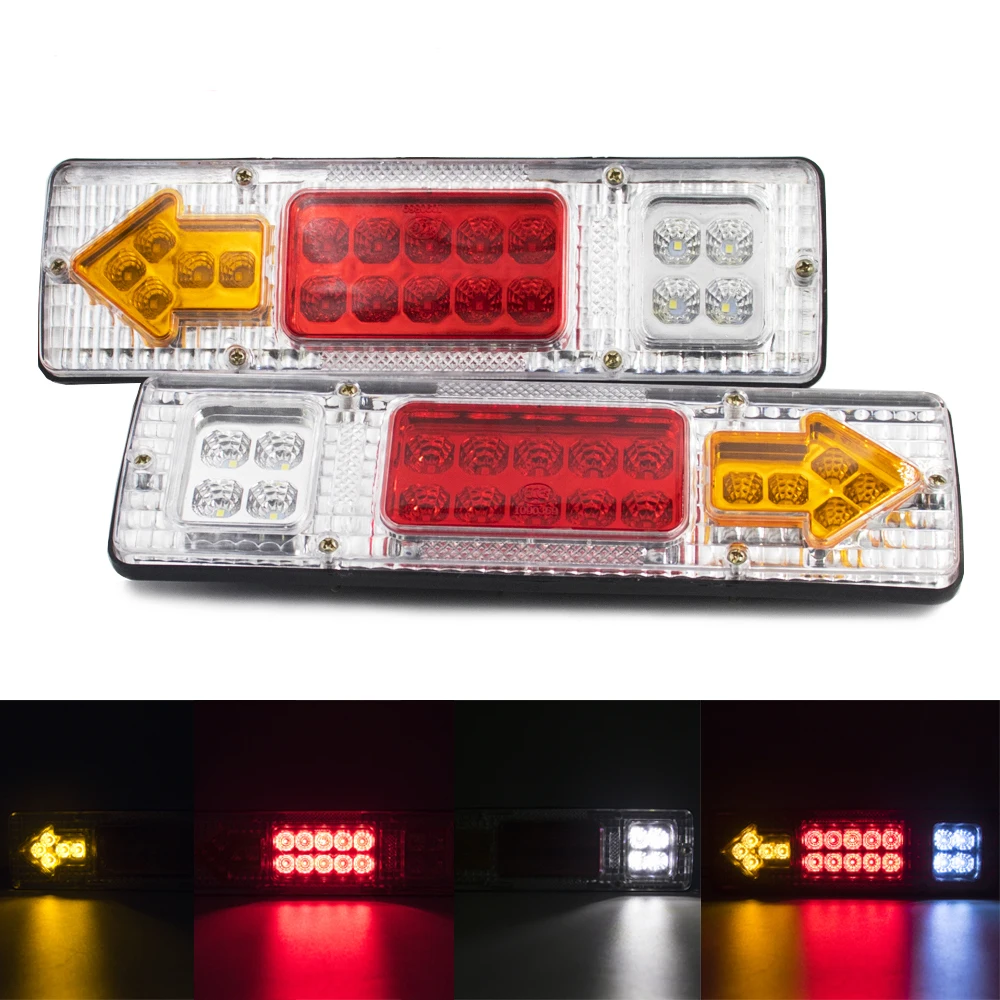 

2Pcs 12V 24V 19 LED Tail Light Bar Brake Stop Turn Indicator Signal Lamp Rear Reverse Running Lamp Truck Trailer Lorry Camper