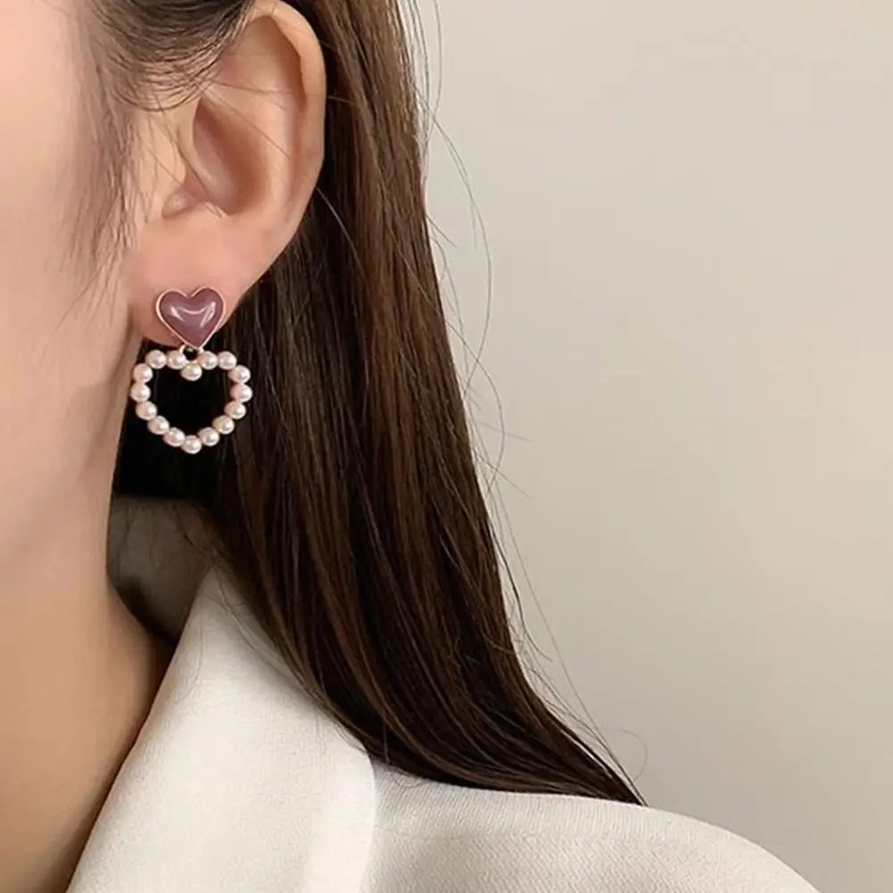 Korea Style Flower Shape Ear Clip Ear Rings Without Piercing For Girls Party Cute Lovely No Hole Ear Clip Pearl Jewelry