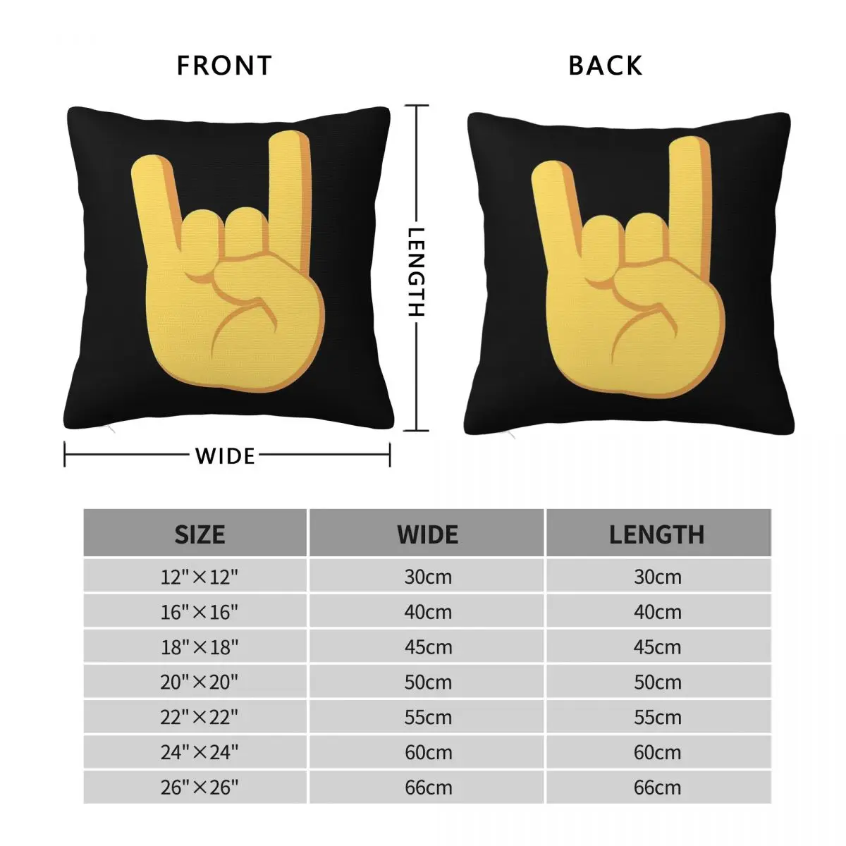 Sign Of The Horns Square Pillowcase Polyester Linen Velvet Pattern Zip Decorative Throw Pillow Case Home Cushion Cover