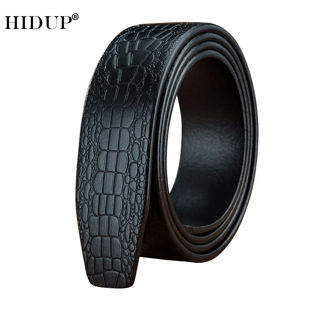 

HIDUP Top Quality 100% Solid Cow Leather Automatic Belts Men Only Strap Belt 3.5cm Width Without Buckle