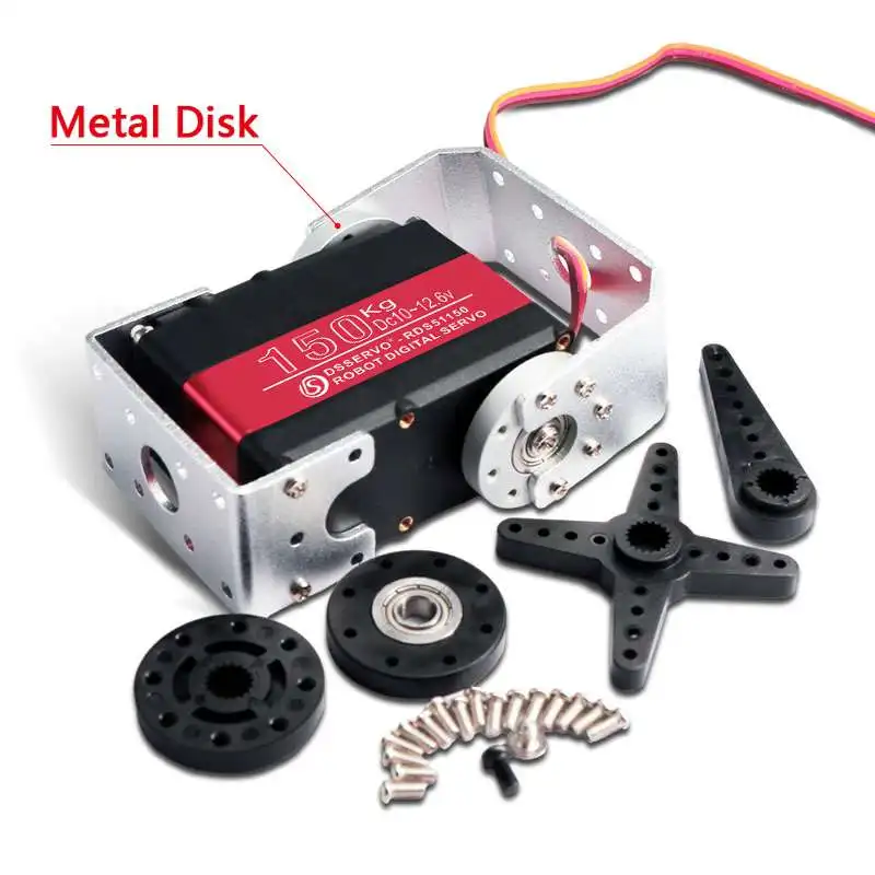 RCmall High-torque Digital Servo 25kg 80kg 150kg Metal Robotic Servo 180/270 Degree Double-shaft RC Servo Motor for Robot Car