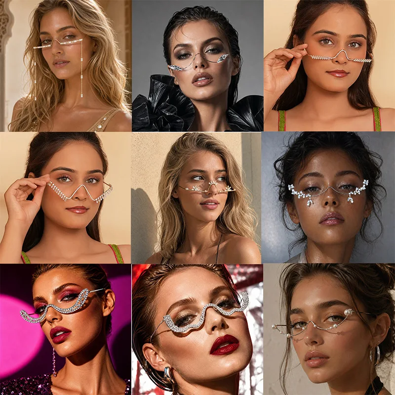 Avant Garde Geometric Wire Glasses Frame No Lens Unique Eyebrow Decoration Women Men Gothic Punk Face Accessories Fashion Show