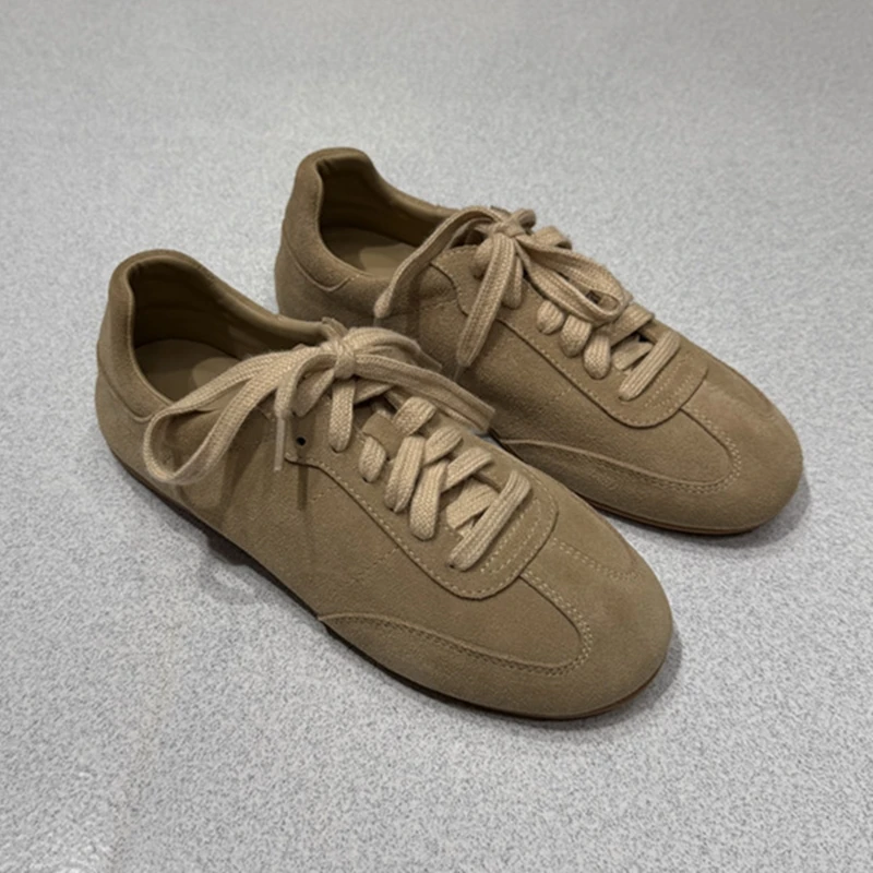 2026 New Women's Flat Sneakers Non-slip Cow Suede German Training Shoes Plus Size Spring and Autumn Retro Style Female Shoes 5