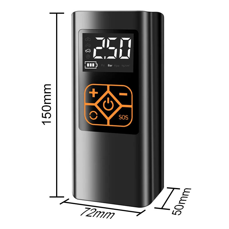 SEAMETAL Wired Wireless Car Air Pump Portable Mini Electric Tire Pump Air Compressor Handheld Digital Display Charging Pumps
