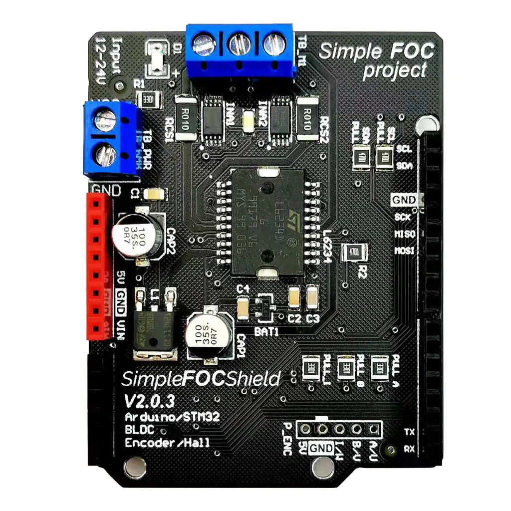 SimpleFOC Shield v2.0.4 v1.3.3 Servo mecánico BLDC para perros, placa de desarrollo de accionamiento