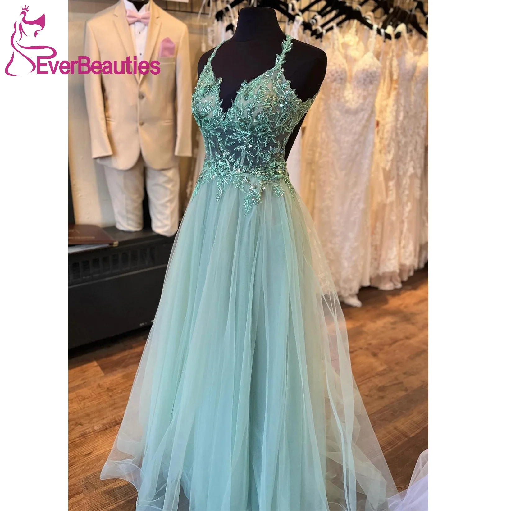 

Vestidos Para Mujer Elegantes y Bonitos Prom Dresses Long 2024 A Line Tulle Lace Appliques Beaded Formal Party Dresses for Women