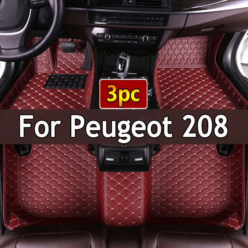 

Автомобильные коврики для Peugeot 208 P21 2019 ~ 2022, коврик для защиты от грязи, аксессуары для автомобильного коврика, кожаный коврик, аксессуары для интерьера автомобиля