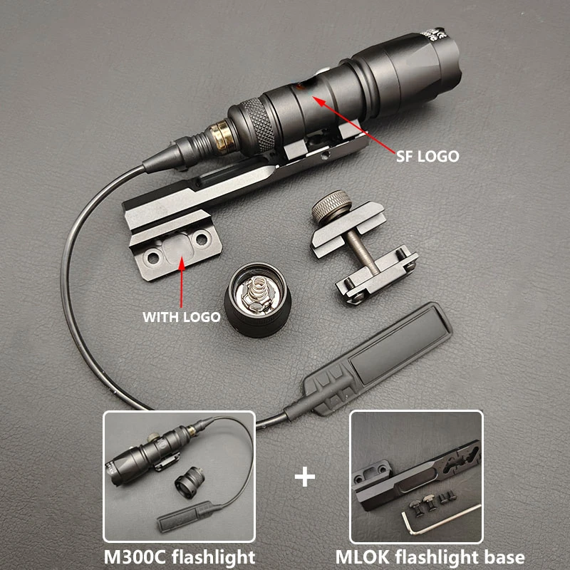 Тактический фонарик SF M300A M300C, 600 люмен, M300 M300B M600, мини-фонарь для оружия, страйкбольная охота, Mlok keymod 20 мм