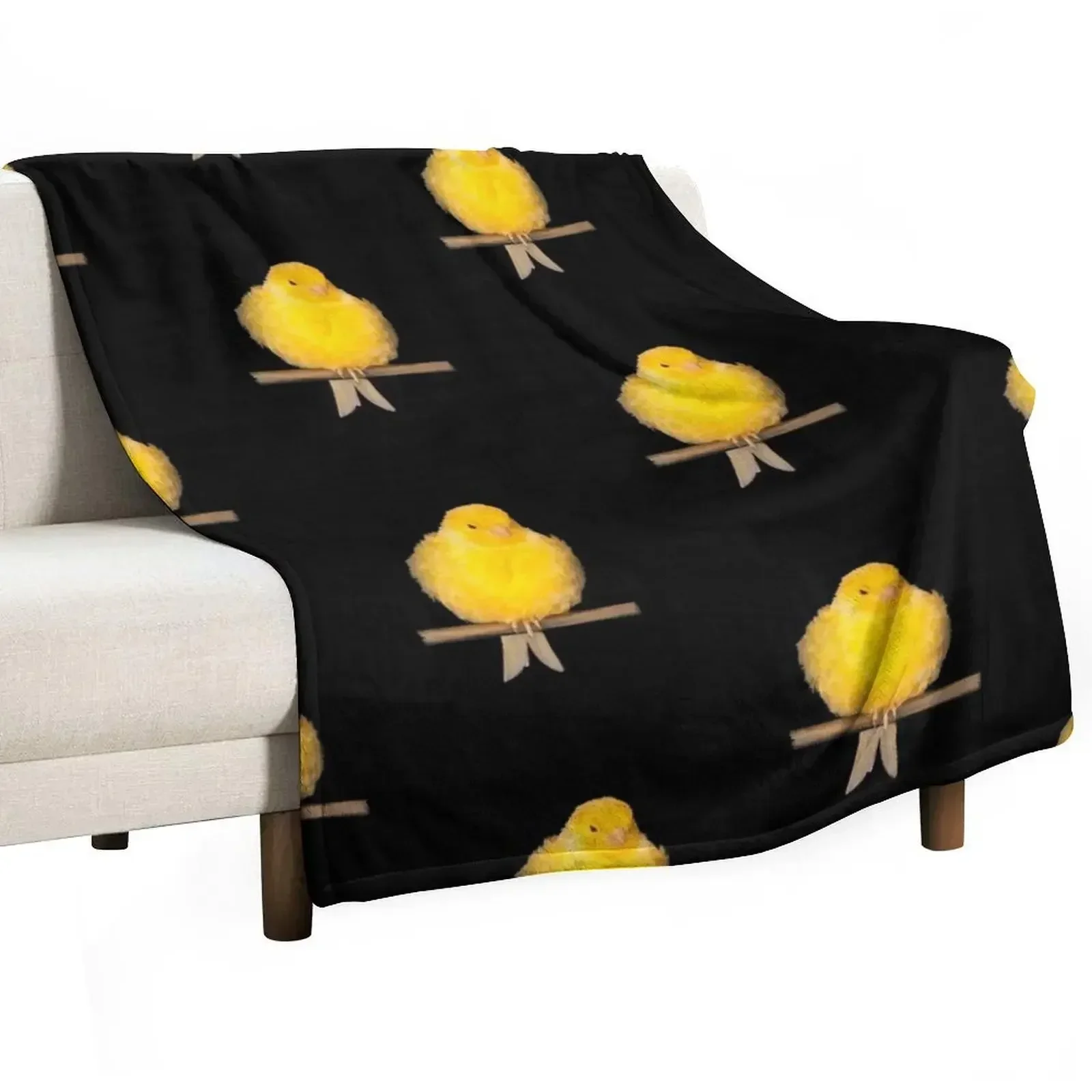 cute canary with yellow feathers Throw Blanket Warm Multi-Purpose Summer Beddings Bed linens anime sofa bed Blankets