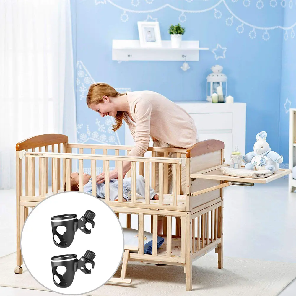 

2Pcs Durable ABS Plastic Stroller Cup Holder Lightweight Portable Baby Trolley Bottle Rack Feeding Water Cart Storage