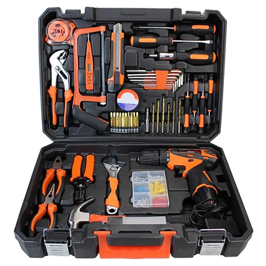 

47PCS Electric Drilling Tool Set Hardware Tools with Rechargeable Lithium Electric Drill hand tools for electricians